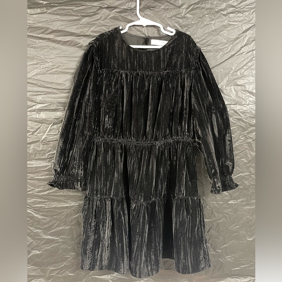 Zara Girls Black velvet Dress - Picture 6 of 8
